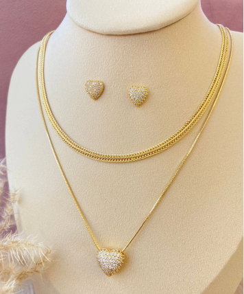 Elegancia Serena™| Juego de Collar y Aretes